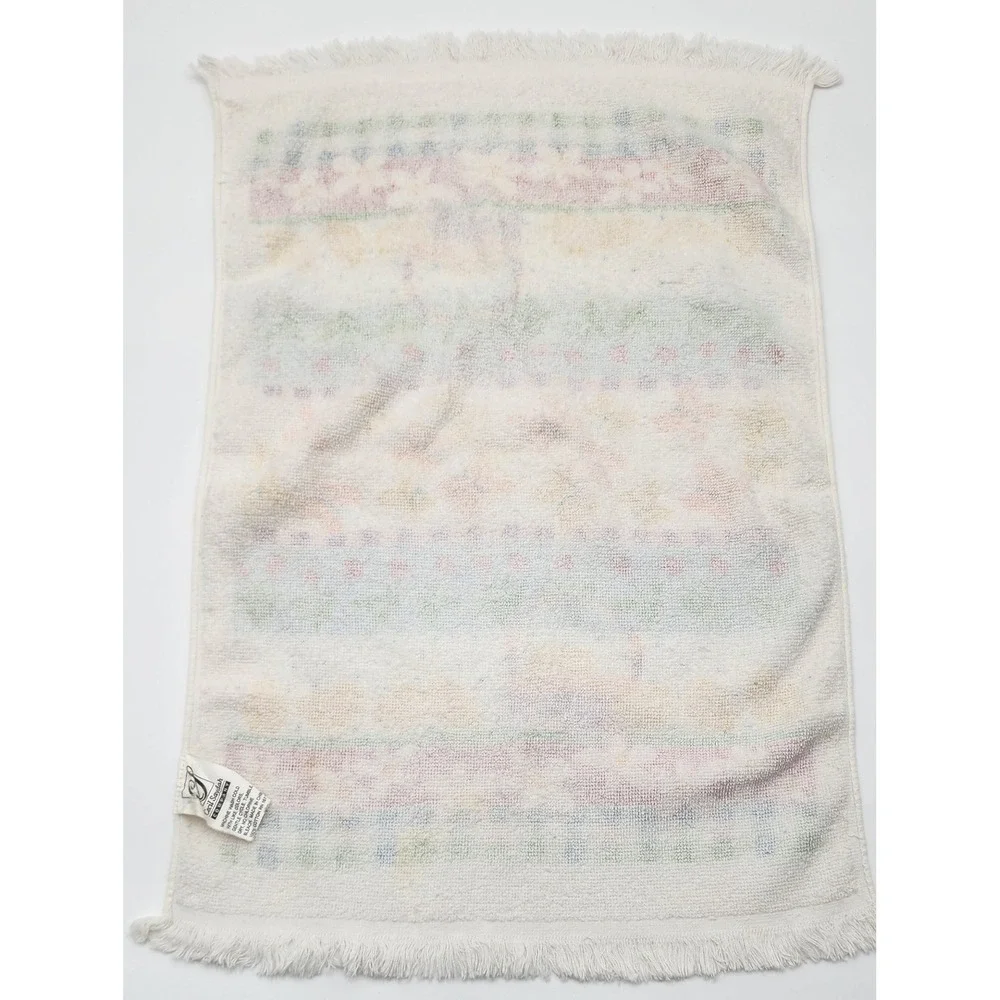 Cecil Saydah Hand Towels 2pc Set White Multicolor Easter Spring Chicks Vintage